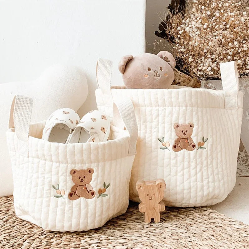 Embroidered Nappy Caddy / Nursery Storage